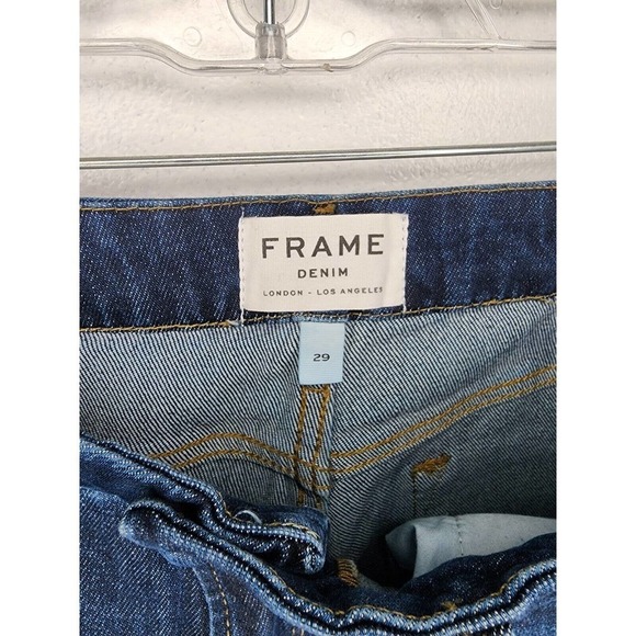 Frame Denim Le Crop Mini Boot Jean Shredded Raw Bayberry Wash Women Size 29 $250 - Picture 5 of 11